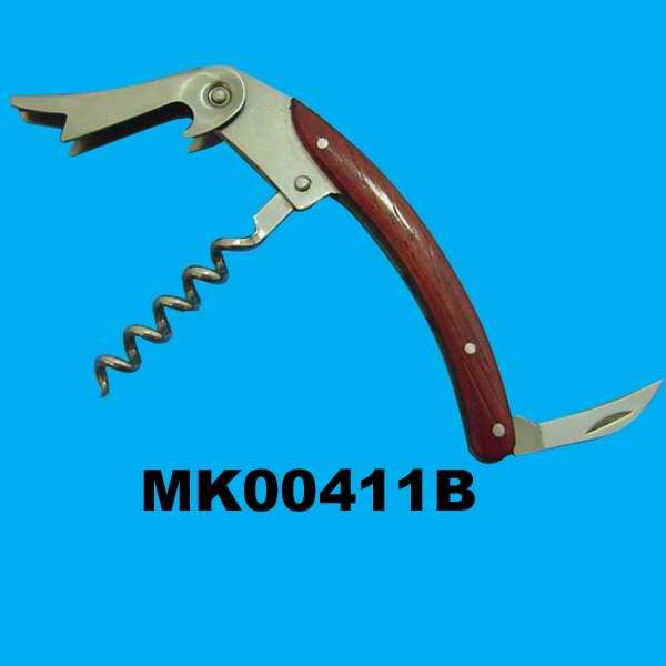 BOTTLE OPENER KNIFE WOODEN HADNLE