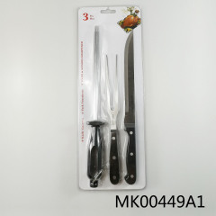 3PCS KNIFE and FORK and SHARPENER SET