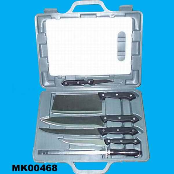 6PCS KNIFE SET with CUTTING BOARD in PLASTIC BOX
