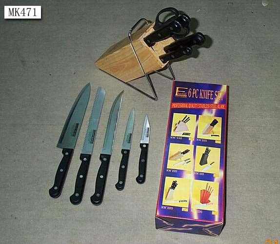 6PCS KNIFE SET with WOODEN BLOCK