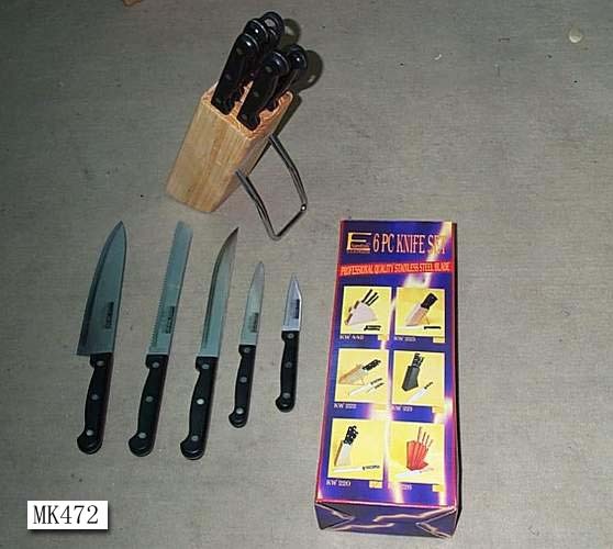 6PCS KNIFE SET with WOODEN BLOCK style 2