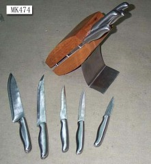 6PCS SS KNIFE SET with WOODEN BLOCK