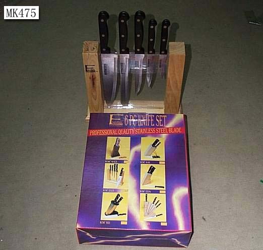 6PCS WOODEN BLOCK KNIFE SET in CB