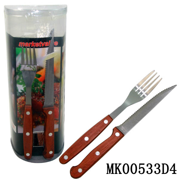 12PCS WOODEN Handle STAINLESS STEEL KNIFE and FORKS