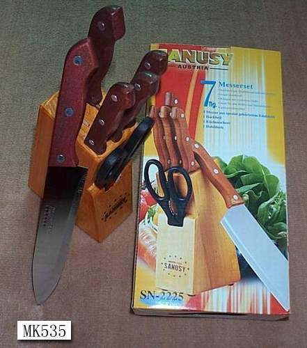 7PCS KNIFE SET WOODEN Handle in CB