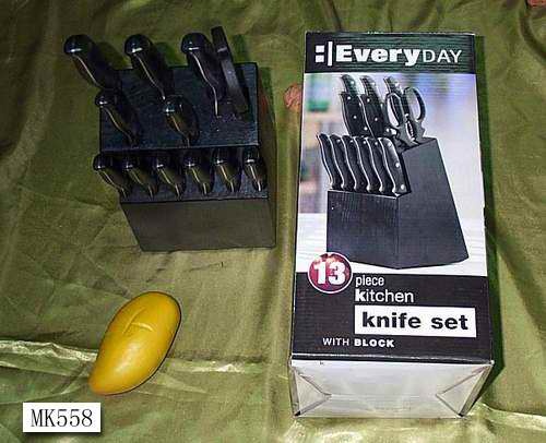 13PCS WOODEN BLOCK KNIFE SET in CB