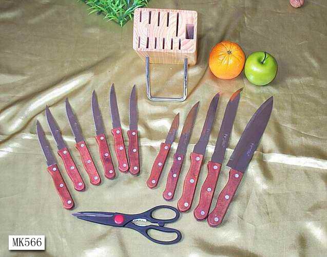 13PCS WOODEN BLOCL KNIFE SET