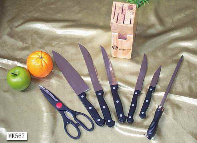 8PCS WOODEN BLOCK KNIFE SET style 2