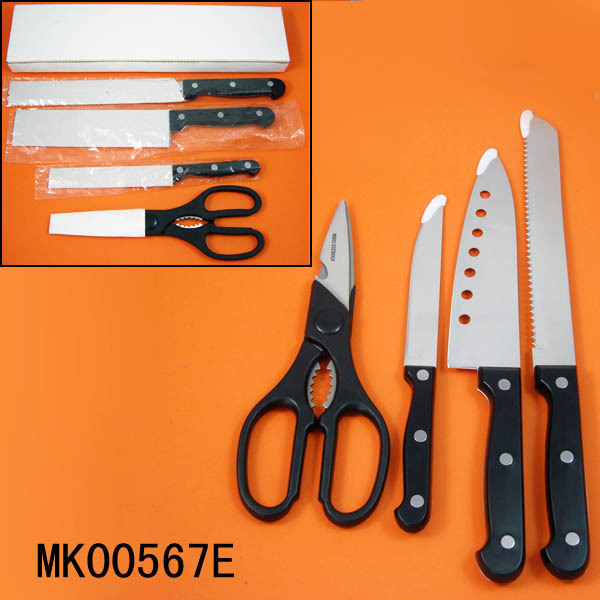 3PCS KNIFE SET BAKELITE Handle with KITCHEN SCISSORS in BOX