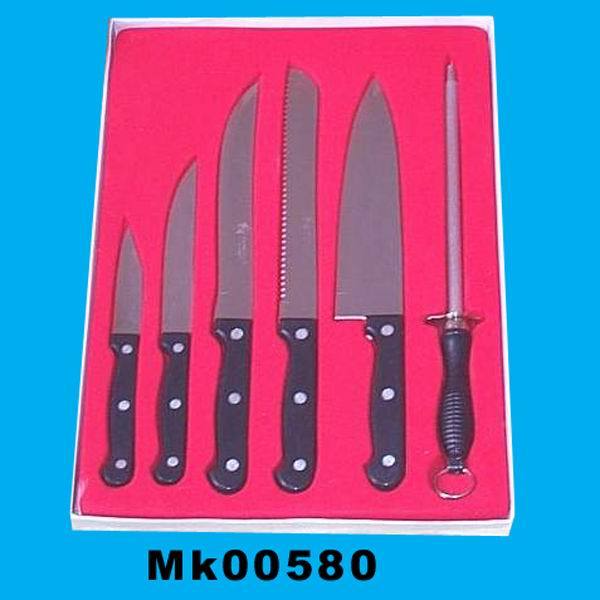 5PCS KNIFE with SHARPENER in VELVET TRAY
