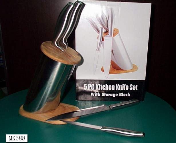 8PCS HOLLOW Handle KNIFE SET WBLOCK