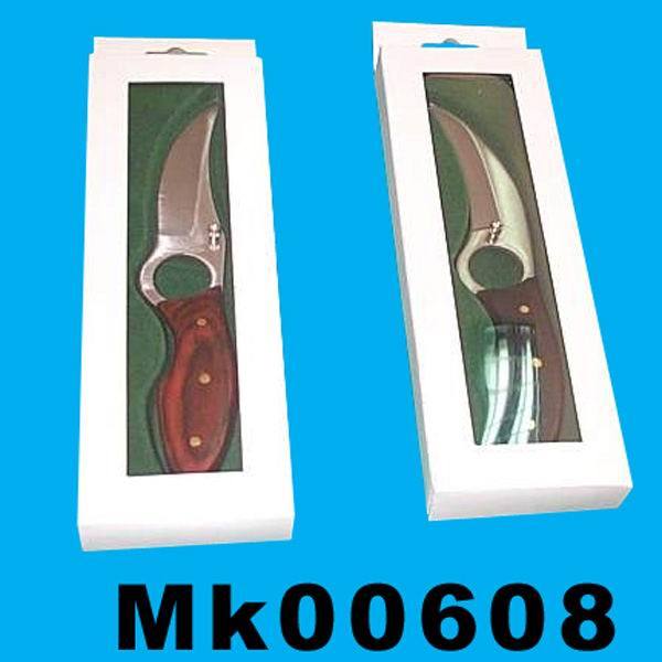 COLOR WOOD Handle TRAVEL KNIFE in BOX