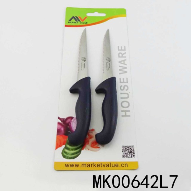 SETS OF 2PCS SS STEAK KNIFE with PLASTIC Handle
