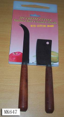2PCS CHEESE KNIFE WOODEN Handle with CUTTING BOARD