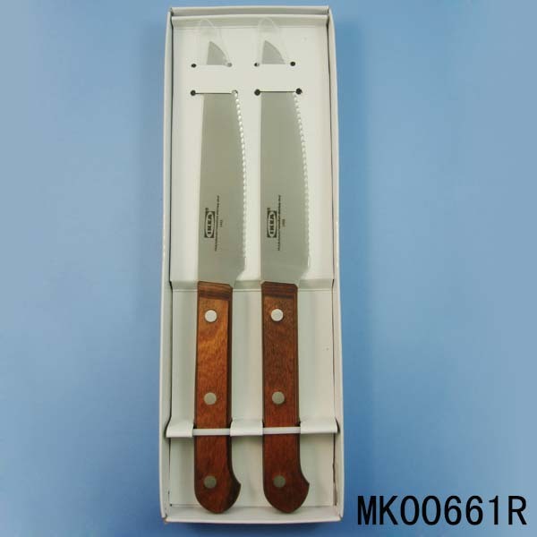 5in 2PCS WOODEN Handle STEAK KNIFE SET