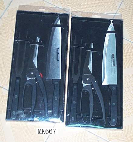 BAKELITE Handle CHEF KNIFE with 2PCS SCISSORS