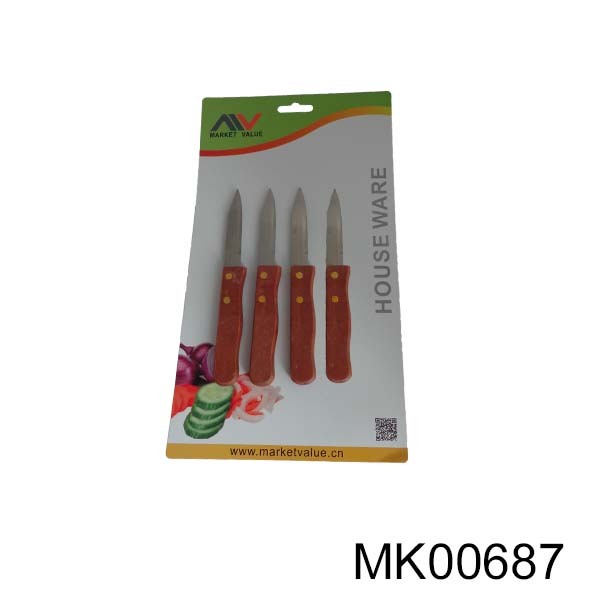 4PCS WOODEN Handle PARING KNIFE