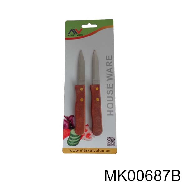 2PCS WOODEN Handle PARING KNIFE