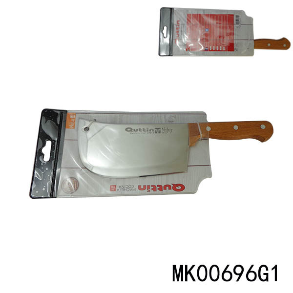 SS BUTCHER KNIFE WBEECH Handle in PVC BAG