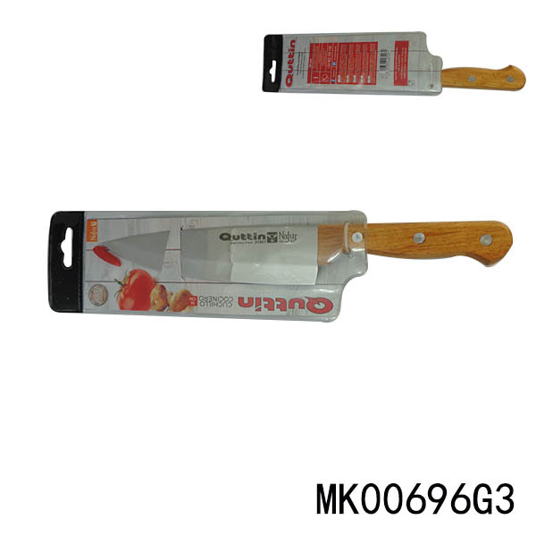 SS CHEF KNIFE WBEECH Handle in PVC BAG