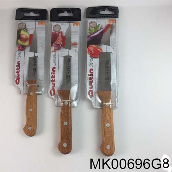 3PCS SS KNIFE HALF Handle WOODE Handle