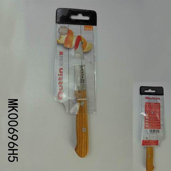 SS PARING KNIFE WBEECH Handle in PVC BAG