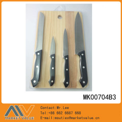 5PCS KNIFE SETFULL TANG with WOODEN CUTTING BOARD