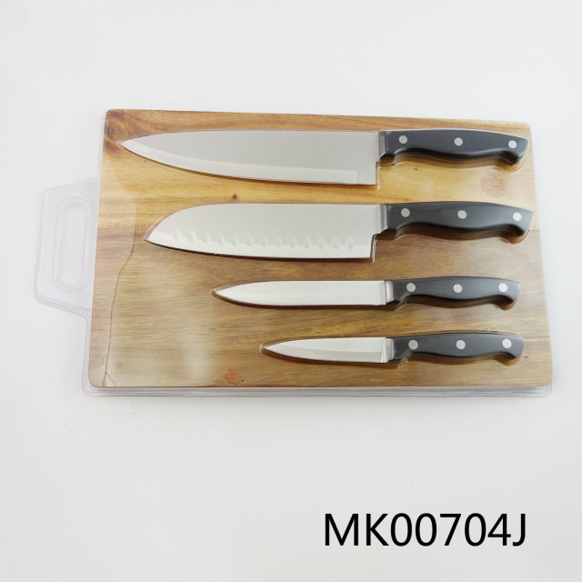 4PCS KNIFE SET with CUTTING BOARD LABLE
