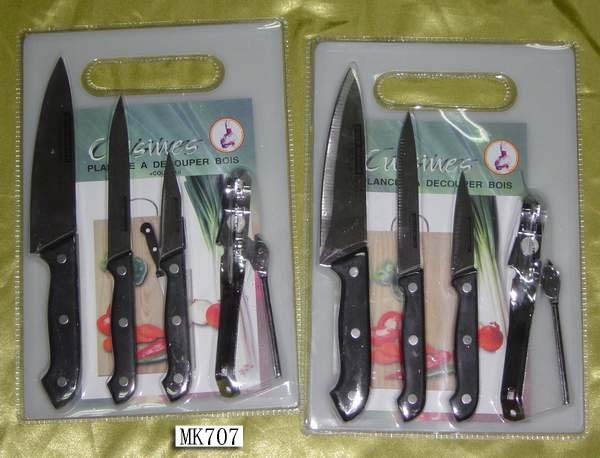3PCS KNIFE with C0101 CAN OPENER with CUTTING BOARD