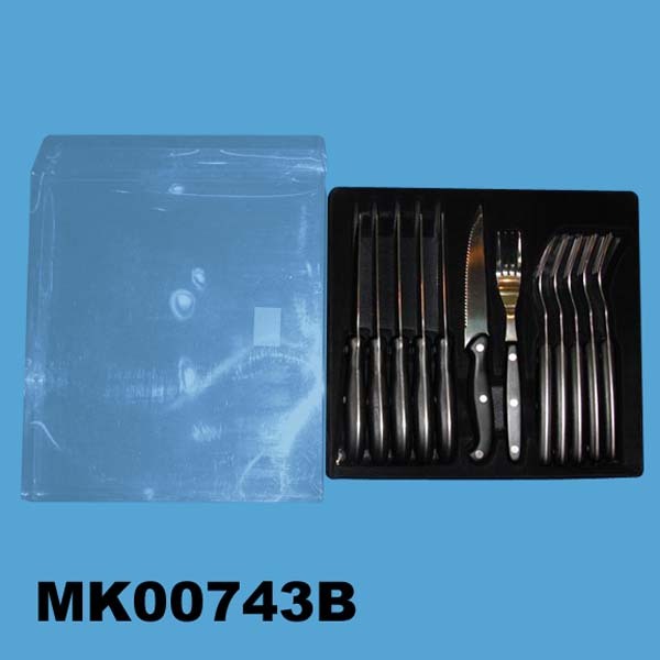 12PCS STEAK KNIFE and FORK SET in PVC BOX