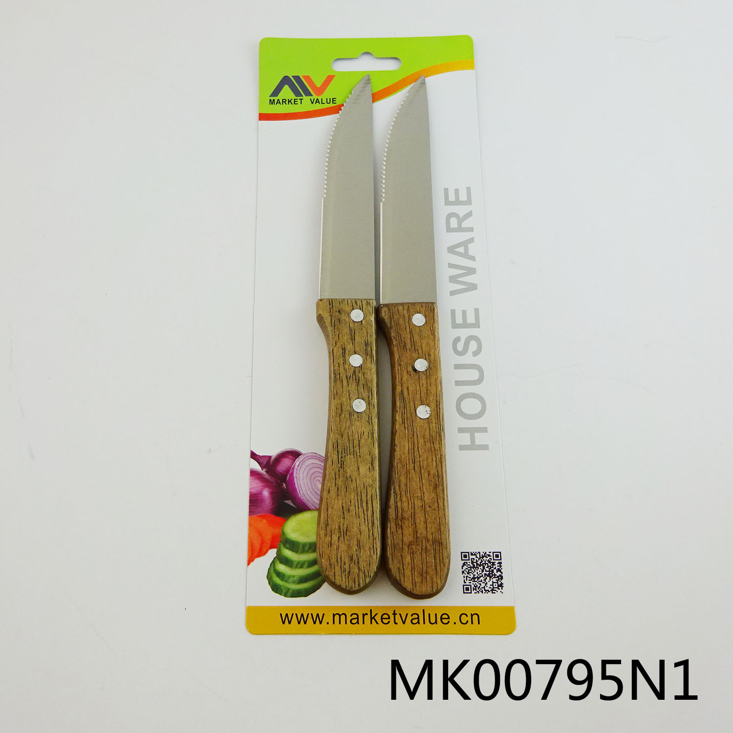 2PCS STEAK KNIFE WOODEN Handle style 2