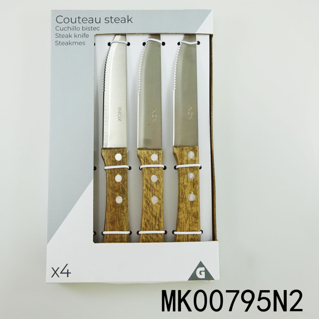 4PCS STEAK KNIFE WOODEN Handle Window Box