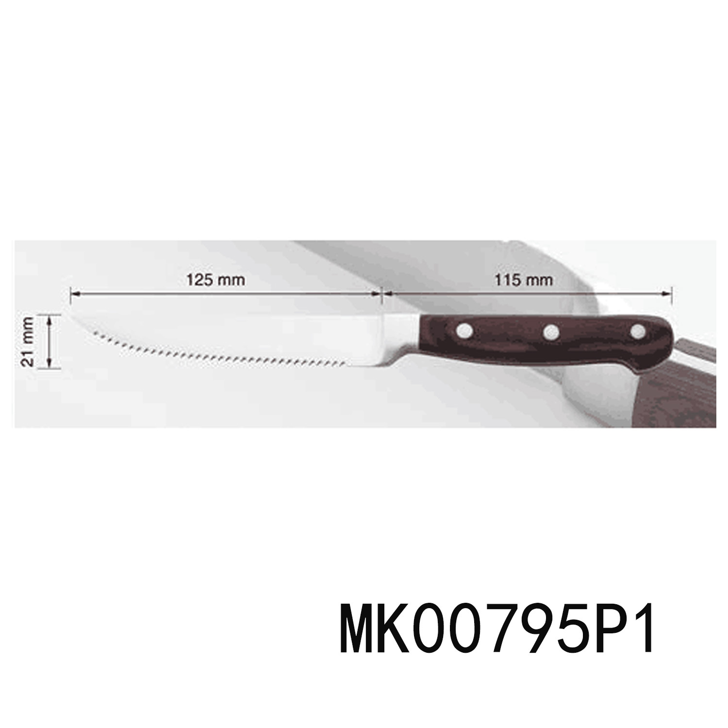 4PCS 9.5in STEAK KNIFE WOODEN Handle in WHITE BOX