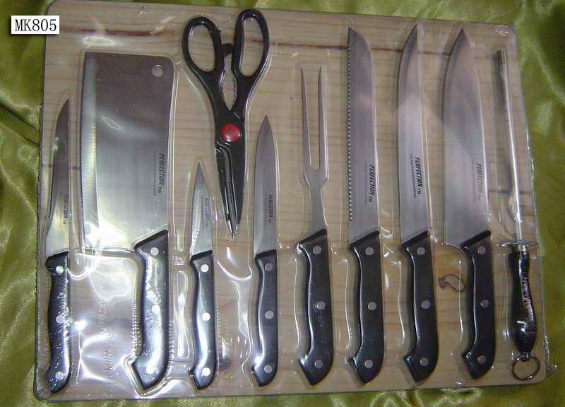 11PCS KNIFE SET with CUTTING BOARD SHRINK PACK
