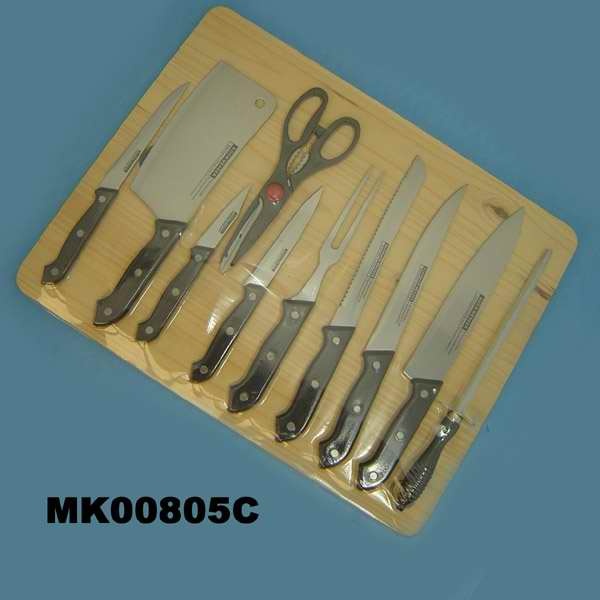 11PCS KNIFE SET with CUTTING BOARD SHRINK PACK style 2