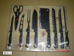 7PCS KNIVES with 9110 SCISSORS with SHARPENER with CUTTING BOARD