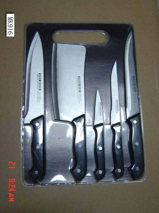 6PCS KNIFE SET with CUTTING BOARD