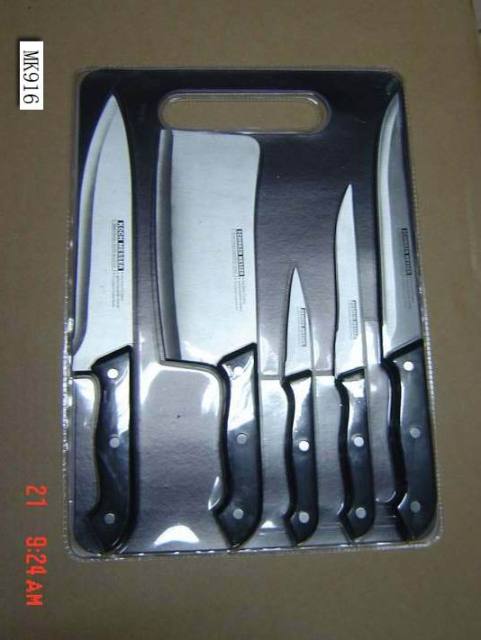 6PCS KNIFE SET with CUTTING BOARD