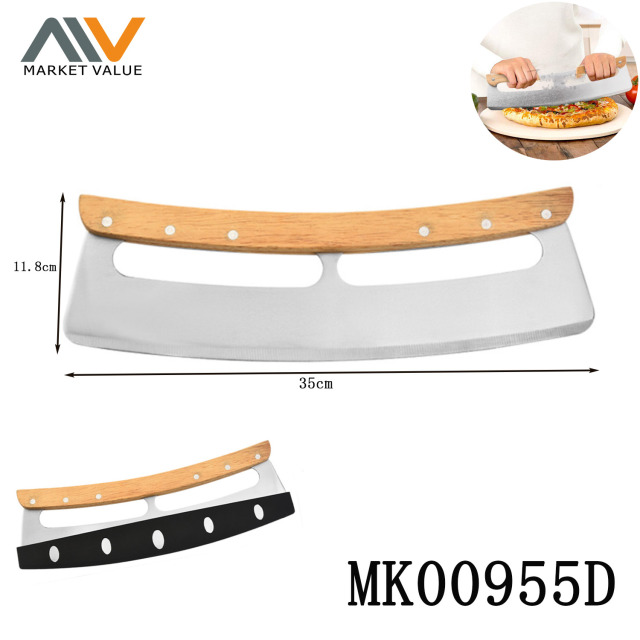 SS Pizza Cutter with Wooden Handle in BOX style 2
