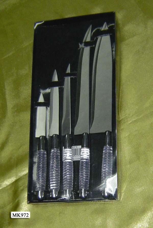 5PCS KNIFE SET with TRANSPARENT Handle in BOX