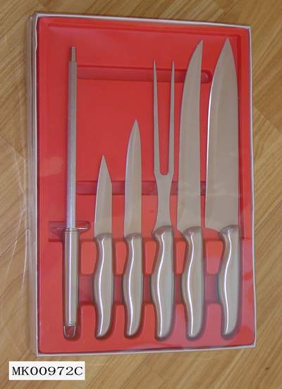 5PCS SS KNIFE and SHARPENER