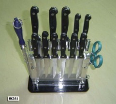 11PCS ACRYLIC BLOCK KNIFE SET