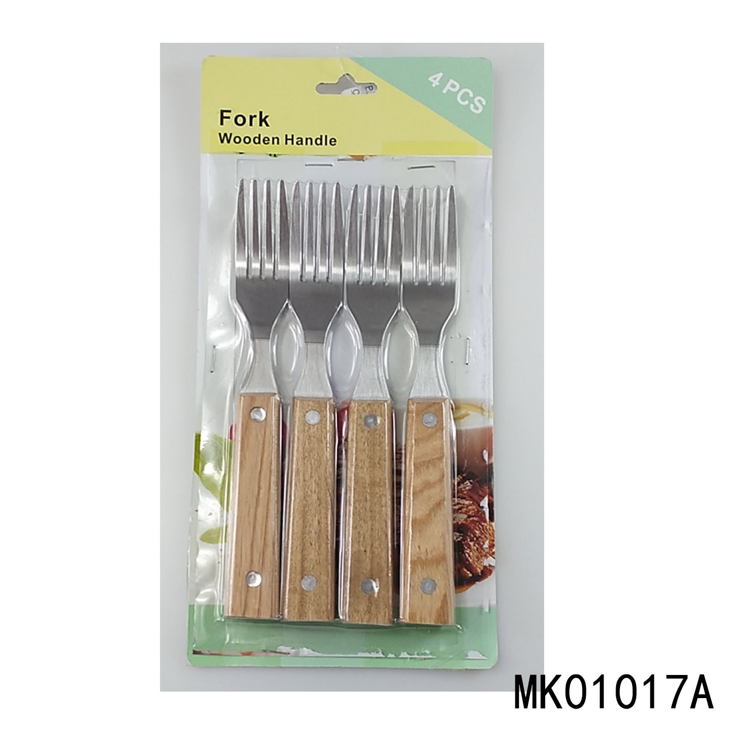 4.5in SETS OF 4PCS STEAK FORK with WOODEN Handle