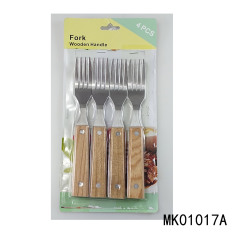 4.5in SETS OF 4PCS STEAK FORK with WOODEN Handle