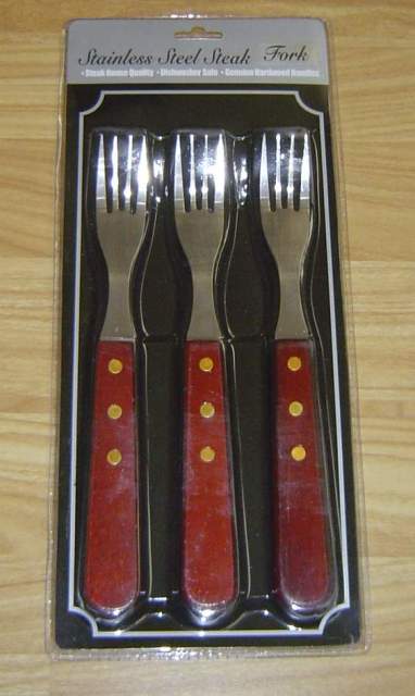 3PCS FORK with WOODEN Handle