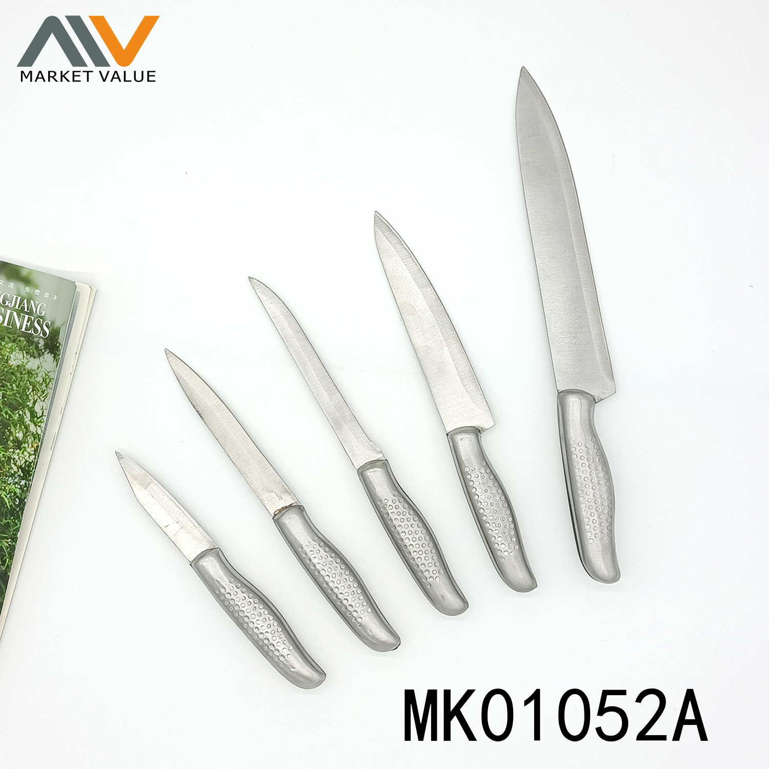5PCS SS KITCHEN KNIVES with HOLLOW Handle BOX