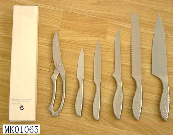 5PCS HOLLOW Handle KNIFE and POULTRY in WHITE BOX