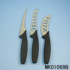 3PCS PIZZA KNIFE and CHEESE KNIFE in WHITE BOX