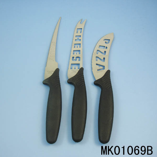 3PCS PIZZA KNIFE and CHEESE KNIFE in WHITE BOX