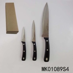 3PCS KITCHEN KNIFE WBAKELITE Handle IN BROWN BOX